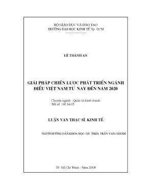 Luận văn giải pháp chiến lược phát triển ngành điều việt nam từ nay đến năm 2020