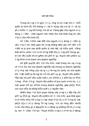Hoàn thiện công tác hạch toán tổng hợp chi phí và tính giá thành sản phẩm xây lắp tại công ty cổ phần đầu tư xây dựng thăng long