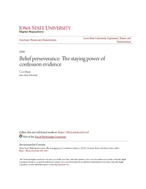 Belief perseverance the staying power of confession evidence
