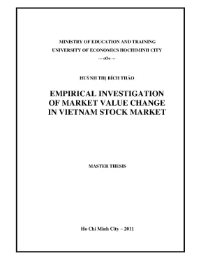 Luận văn empirical investigation of market value change in vietnam stock market