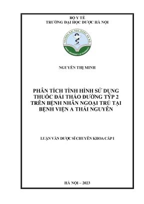 Phân tích tình hình sử dụng thuốc đái tháo đường týp 2 trên bệnh nhân ngoại trú tại bệnh viện a thái nguyên luận văn dược sĩ chuyên khoa cấp i