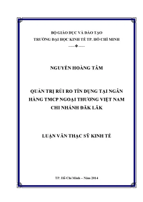 Luận văn quản trị rủi ro tín dụng tại ngân hàng thương mại cổ phần ngoại thương việt nam chi nhánh daklak