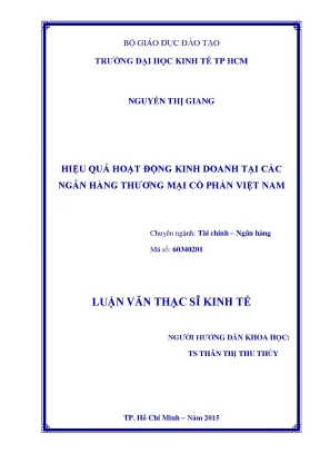 Luận văn hiệu quả hoạt động kinh doanh tại các ngân hàng thương mại cổ phần việt nam