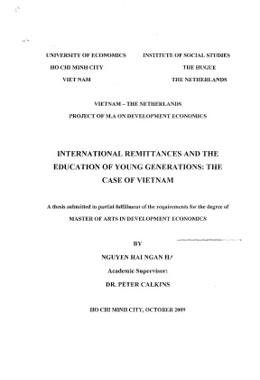 Luận văn internationnal remittances and the education of yuong generations the case of vietnam luận văn thạc sĩ