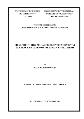 Luận văn firms histories managerial entrenchment and leverage ratio from vietnams listed firms