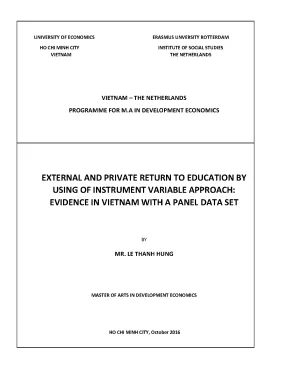 Luận văn external and private return to education by using instrument variables approach evidence in vietnam with a panel data