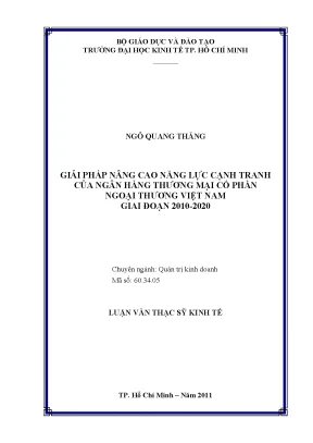 Luận văn giải pháp nâng cao năng lực cạnh tranh của ngân hàng thương mại cổ phần ngoại thương việt nam giai đoạn 2010 2020