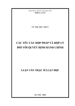 Các yêu cầu hợp pháp và hợp lý đối với quyết định hành chính