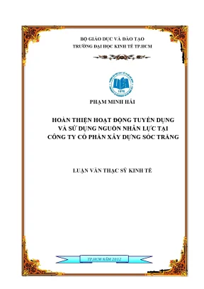 Luận văn hoàn thiện hoạt động tuyển dụng và sử dụng nguồn nhân lực tại công ty cổ phần xây dựng sóc trăng
