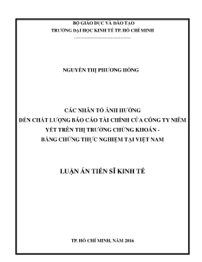 Luận văn các nhân tố ảnh hưởng đến chất lượng báo cáo tài chính của công ty niêm yết trên thị trường chứng khoán bằng chứng thực nghiệm tại việt nam