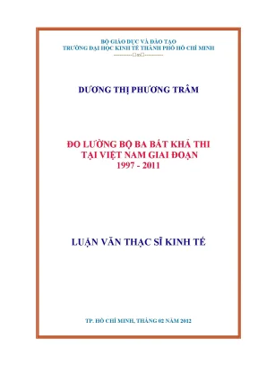 Luận văn đo lường bộ ba bất khả thi tại việt nam giai đoạn 1997 2011