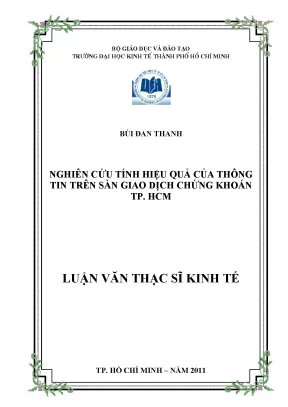 Luận văn nghiên cứu tính hiệu quả thông tin trên sàn giao dịch chứng khoán tphcm