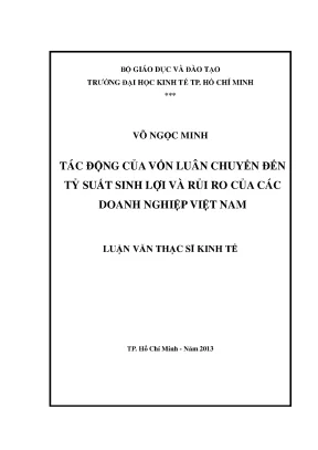 Luận văn tác động của vốn luân chuyển đến tỷ suất sinh lợi và rủi ro của các doanh nghiệp việt nam
