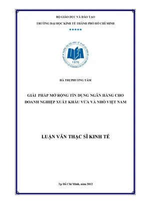 Luận văn giải pháp mở rộng tín dụng ngân hàng cho doanh nghiệp xuất khẩu vừa và nhỏ việt nam