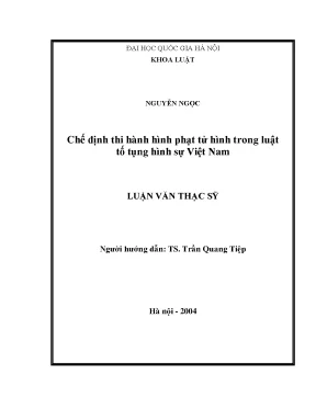 Chế định thi hành hình phạt tử hình trong luật tố tụng hình sự việt nam