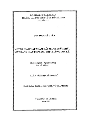Luận văn một số giải pháp nhằm đẩy mạnh xuất khẩu mặt hàng giày dép sang thị trường hoa kỳ