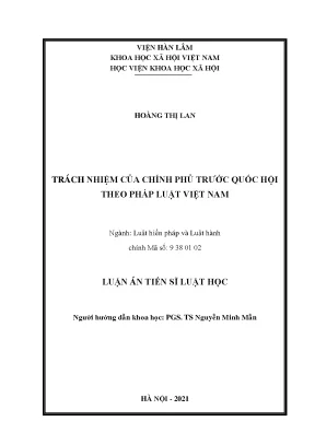 Trách nhiệm của chính phủ trước quốc hội theo pháp luật việt nam