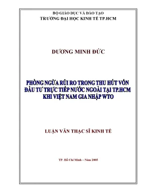 Luận văn phòng ngừa rủi ro trong thu hút vốn đầu tư trực tiếp nước ngoài tại tp hcm khi việt nam gia nhập wto
