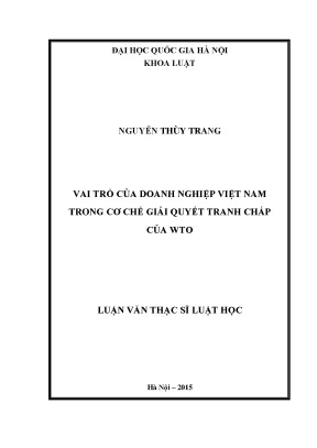 Vai trò của doanh nghiệp việt nam trong cơ chế giải quyết tranh chấp của wto