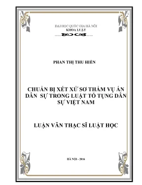 Chuẩn bị xét xử sơ thẩm vụ án dân sự trong luật tố tụng dân sự việt nam