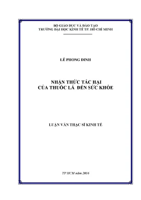 Luận văn nhận thức tác hại của thuốc lá đến sức khỏe