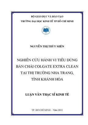 Luận văn nghiên cứu hành vi tiêu dùng bàn chải colgate extra clean tại thị trường nha trang tỉnh khánh hòa