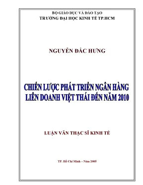 Luận văn chiến lược phát triển ngân hàng liên doanh việt thái đến năm 2010
