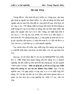 Một số giải pháp nhằm nâng cao chất lượng tín dụng tại chi nhánh nhno cầu giấy