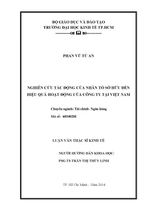 Luận văn nghiên cứu tác động của nhân tố sở hữu đến hiệu quả hoạt động của công ty tại việt nam