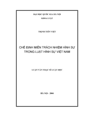Chế định miễn trách nhiệm hình sự trong luật hình sự