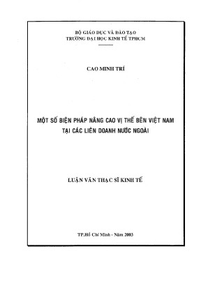 Luận văn một số biện pháp nâng cao vị thế bên việt nam tại các liên doanh nước ngoài