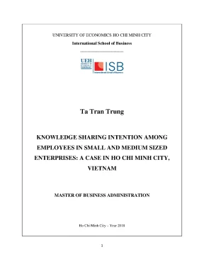 Luận văn knowledge sharing intention among employees in small and medium sized enterprises a case in ho chi minh city viet nam