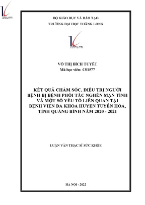 Kết quả chăm sóc điều trị người bệnh bị bệnh phổi tắc nghẽn mạn tính và một số yếu tố liên quan tại bệnh viện đa khoa huyện tuyên hóa tỉnh quảng bình năm 2020 2021
