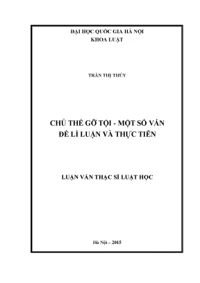 Chủ thể gỡ tội một số vấn đề lí luận và thực tiễn
