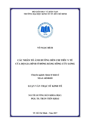 Luận văn các nhân tố ảnh hưởng đến chi tiêu y tế của hộ gia đình vùng đồng bằng sông cửu long 002
