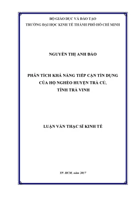 Luận văn phân tích khả năng tiếp cận tín dụng của hộ nghèo huyện trà cú tỉnh trà vinh