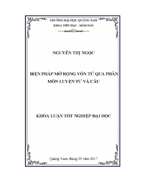 1463 biện pháp mở rộng vốn từ qua phân môn luyện từ và câu lớp 3 nguyễn thị ngọc luận văn đh quảng nam