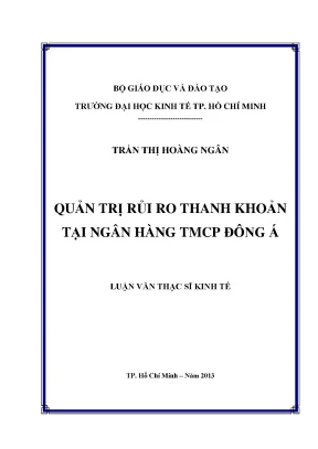 Luận văn quản trị rủi ro thanh khoản tại ngân hàng đông á