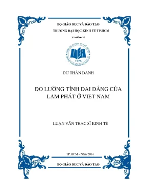 Luận văn đo lường tính dai dẳng của lạm phát ở việt nam
