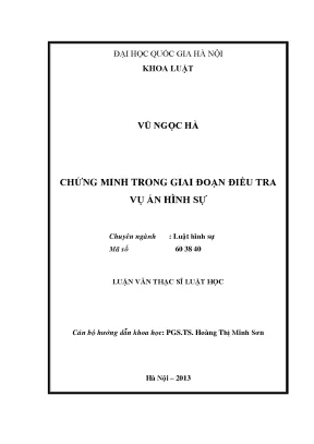 Chứng minh trong giai đoạn điều tra vụ án hình sự