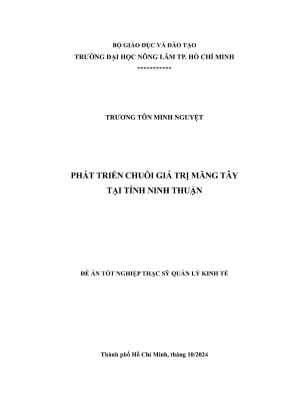 Luận văn thạc sĩ quản lý kinh tế phát triển chuỗi giá trị măng tây tại tỉnh ninh thuận