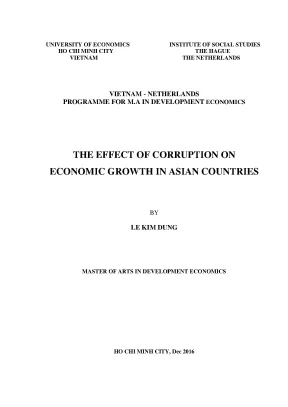 Luận văn the effect of corruption on economic growth in southeast asia countries