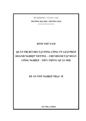 Luận văn quản trị rủi ro tại tổng công ty giải pháp doanh nghiệp viettel chi nhánh tập đoàn công nghiệp viễn thông quân đội