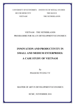 Luận văn innovation and productivity in small and medium enterprises a case study of vietnam