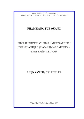 Luận văn phát triển dịch vụ phát hành trái phiếu doanh nghiệp tại ngân hàng đầu tư và phát triển việt nam