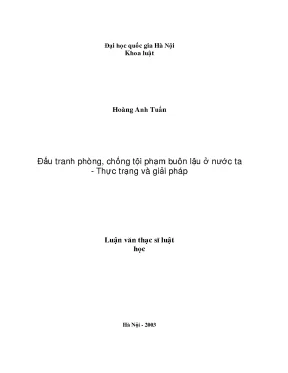 Đấu tranh phòng chống tội phạm buôn lậu ở nước ta thực trạng và giải pháp