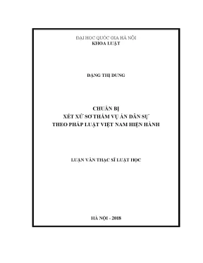 Chuẩn bị xét xử sơ thẩm vụ án dân sự theo pháp luật việt nam hiện hành