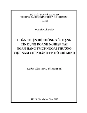 Luận văn hoàn thiện hệ thống xếp hạng tín dụng doanh nghiệp tại ngân hàng tmcp ngoại thương việt nam chi nhánh tphcm
