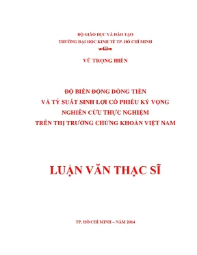 Luận văn độ biến động dòng tiền và tỷ suất sinh lợi cổ phiếu kỳ vọng nghiên cứu thực nghiệm trên thị trường chứng khoán việt nam