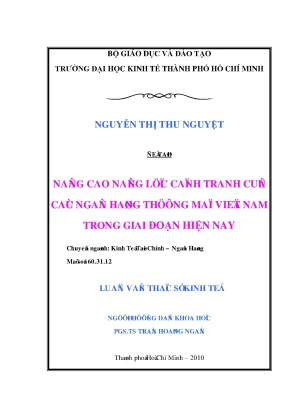 Luận văn nâng cao năng lực cạnh tranh của các ngân hàng thương mại việt nam trong giai đoạn hiện nay